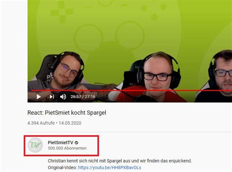 PietSmietTV hat halbe Millionen erreicht Herzlichen Glückwunsch