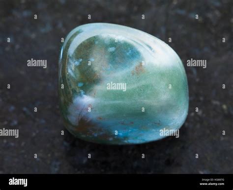 Macro Shooting Of Natural Mineral Rock Specimen Tumbled Bloodstone