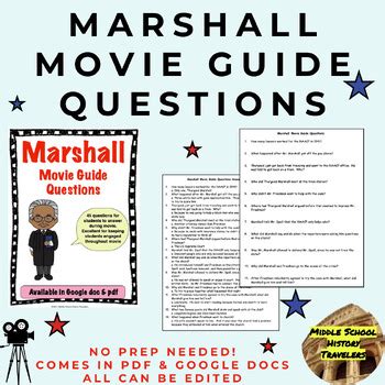 Marshall Movie Guide Questions (Thurgood Marshall) | TPT