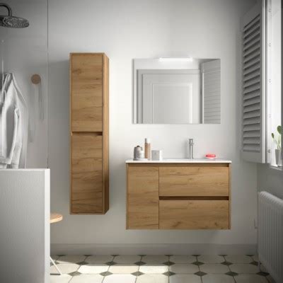 Conjunto mueble de baño NOJA 800 2 cajones y 1 puerta izquierda ROBLE