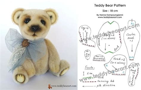 Printable Teddy Bear Sewing Pattern And Tutorial Teddy Bear Art