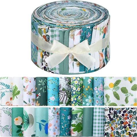 Amazon.com: Hosuly 40 Pcs Floral Cotton Fabric Patchwork Roll Cotton ...