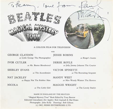 Beatles Paul McCartney Signed Magical Mystery Tour EP RR