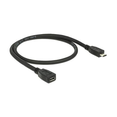 Delock Podaljšek Usb Mikro B M Mikro B ž 05m črn 83567 Techtrade