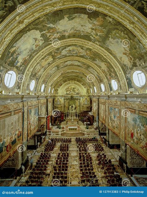 Interior of St. John`s Co- Cathedral, Malta Stock Image - Image of ...