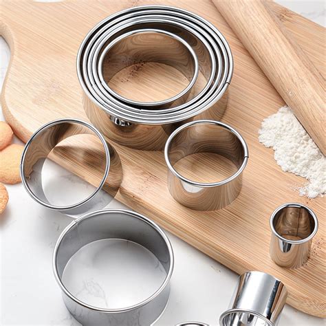 Biscuit Cookie Cutters Set Stainless Steel Circle Round Cookie Biscuit