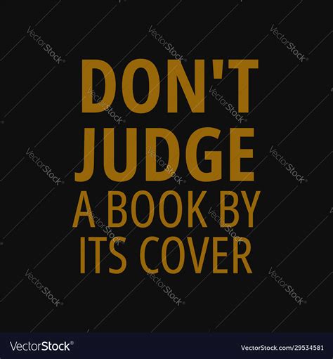 Dont judge a book from its cover quotes Royalty Free Vector