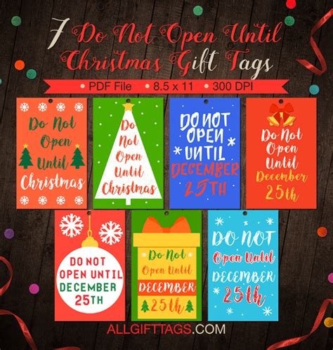 Free Printable Do Not Open Until Christmas Tags Printable Templates