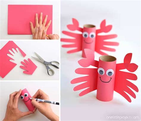 Handprint Crabs An Easy Crab Handprint Craft One Little Project