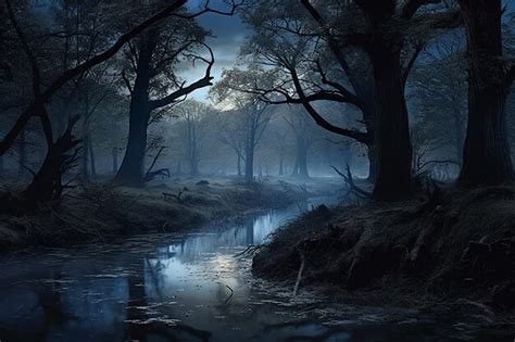 Premium Photo | Shrouded in Night Landscapes Hidden Scenes