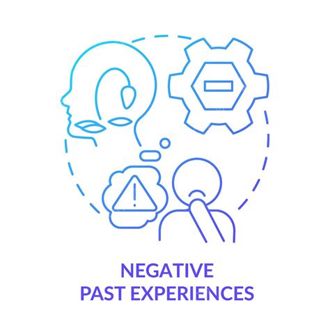 Negative Past Experiences Blue Gradient Concept Icon Reason Infographic