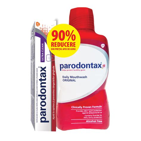 Pachet Promo Parodontax Ultra Clean Pasta De Dinti 75ml Apa De Gura