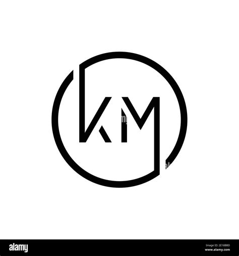 Linked Letter KM Logo Design vector Template. Creative Circle KM ...