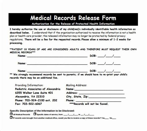 Medical Records Request Form Template Shooters Journal