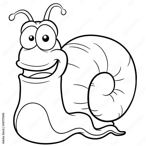 Vector illustration of snail cartoon - Coloring book Stock Vector | Adobe Stock