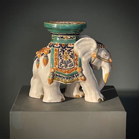 Colourful Ceramic Elephant Plant Stand Witches Kist