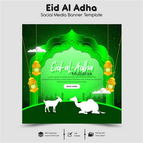 Premium Psd Psd Eid Al Adha Mubarak Islamic Festival Social Media