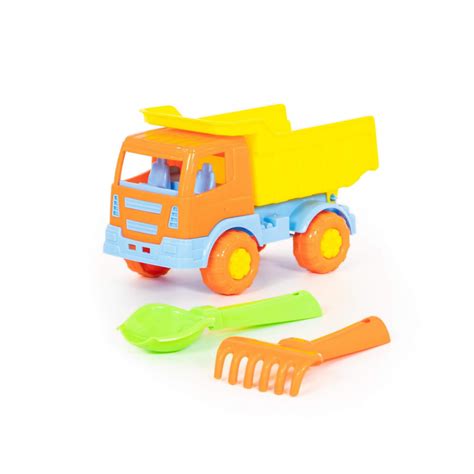 Набор №188: Салют, автомобиль-самосвал + совок №2, грабельки №2