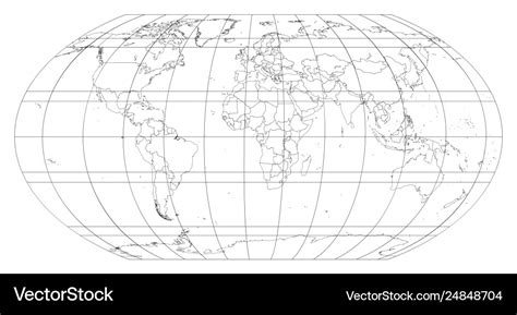 World Map Meridians