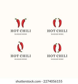 Red Hot Chili Logo Set Concept Stock Vector Royalty Free 2274056155 Shutterstock