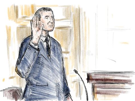 Courtroom Trial Sketch Showing Judge Lawyer Defendant Plaintiff Witness