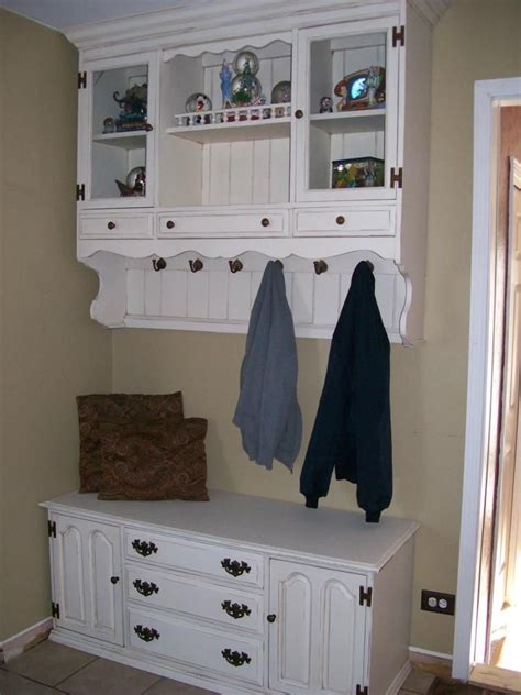 Great Idea For Re Purposing A Hutch Top Mounted On Wall With Added