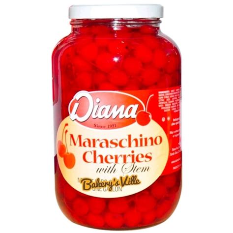 เชอรรี่แดงมีก้าน ในน้ำเชื่อม Maraschino Cherries ยี่ห้อ Diana นน 3 6 Kg ขวดพลาสติก Shopee