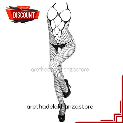 Jual Baju Stocking Bodystocking Full Body Sexy Hot Open Cup Crotchless Jaring Hitam Seksi Best