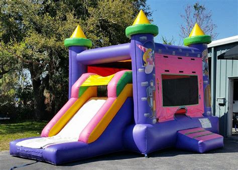 Purple Castle Princess 4 In 1 Combo Bounce House Water Slide Combo Popular