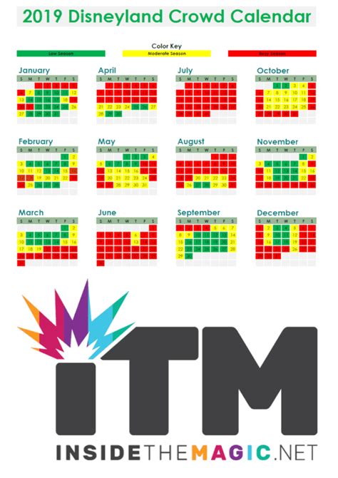 Disneyland Crowd Calendar - Time Table