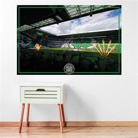 Celtic FC Wall Sticker Inside Stadium With Crowd and Flames Wall Decal ...