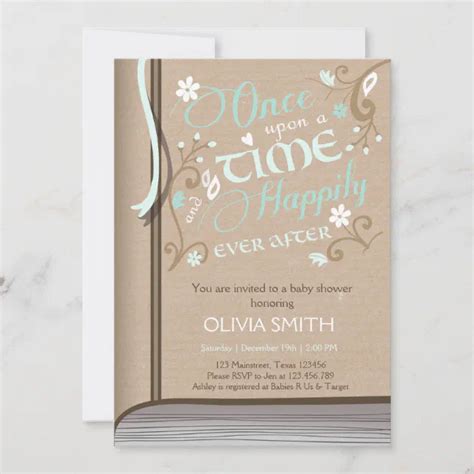 Once Upon A Time Storybook Baby Shower Invitation Zazzle