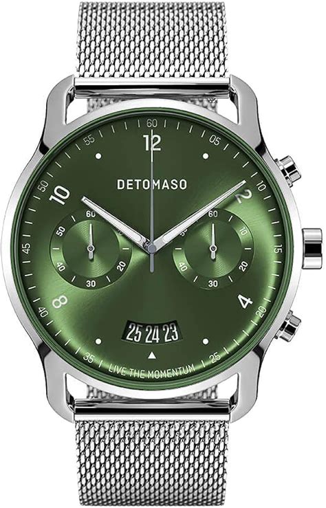 Detomaso Sorpasso Chronograph Limited Edition Silver Green Herren