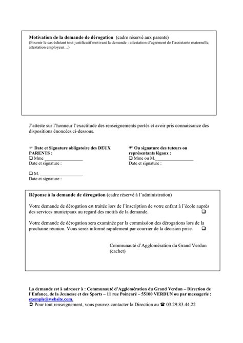 Formulaire De Demande De Derogation Doc Pdf Page Sur The Best