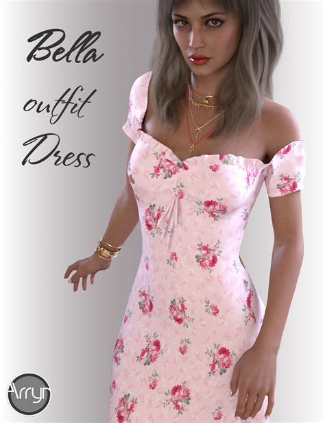 DForce Bella Dress Outfit For Genesis 8 1 Females Daz 3D