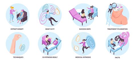 Free Vector Isometric Hypnosis Therapy Composition Set With Medical