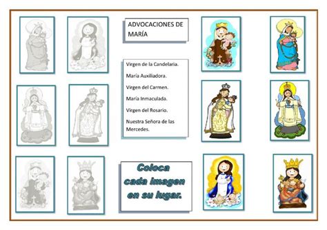 Advocaciones de María worksheet Gallery wall Frame Decor