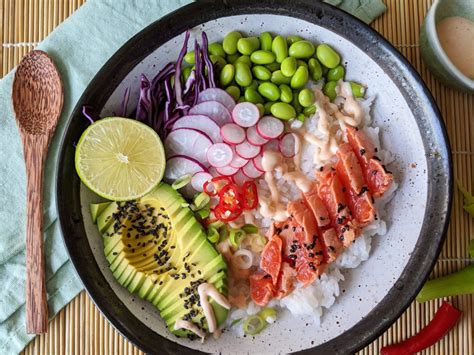 Seared Salmon Poke Bowl Gf Df My Gluten Free Guide