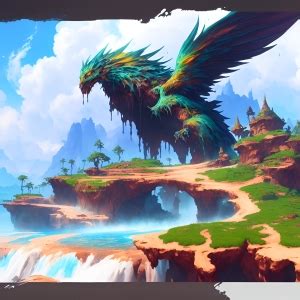 300x300 Resolution Colorful Dragon Fantasy Castle AI Art 300x300 ... 