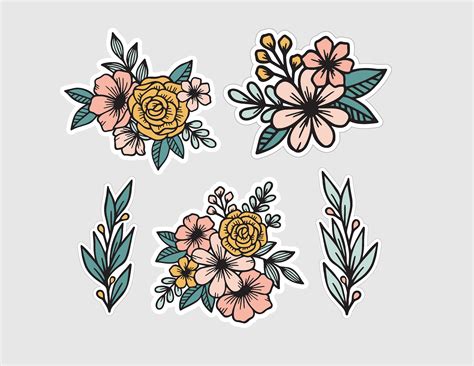 Printable Flower Stickers