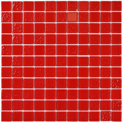 Плитка декоративная, мозаика стеклянная Red Rose 300х300 мм, 1 штука ...