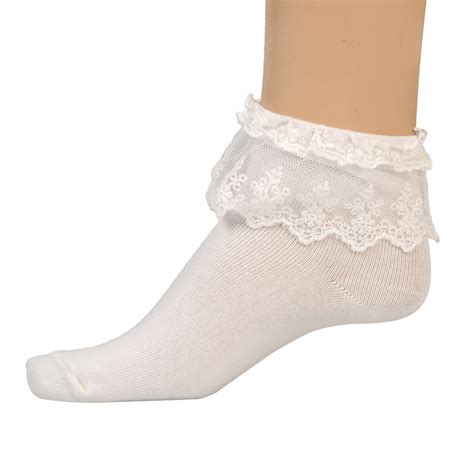 Cute Vintage Lace Ruffle Frilly Ankle Socks Princess Girl 5 Colors