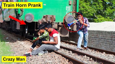 Train Horn Prank On Railway Station The Best Of Train Horn Prank On