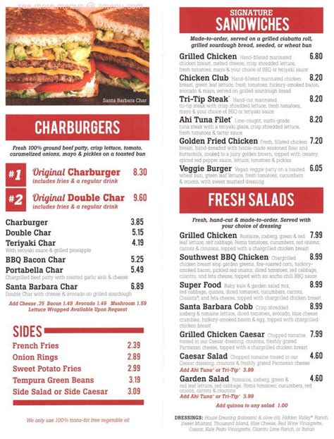 Online Menu of The Habit Burger Grill Restaurant, Porterville ...