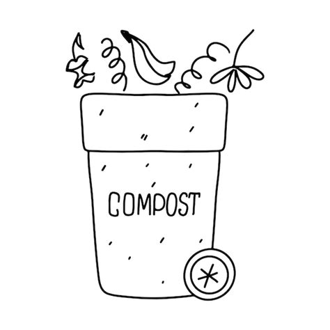 Premium Vector Compost Bin Icon Hand Drawn Doodle Style Vector