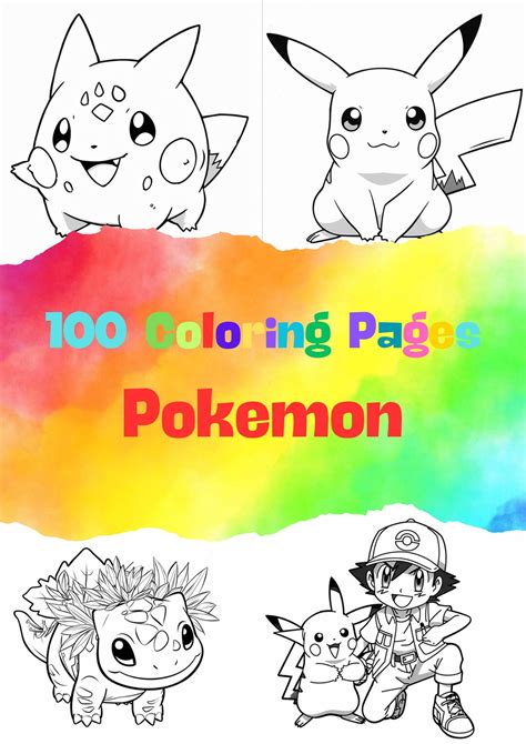 100 Dibujos Para Colorear Pokémon Etsy España