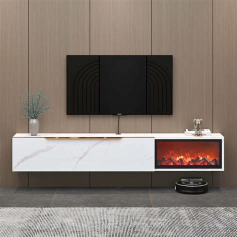 floating tv stand with fireplace 2