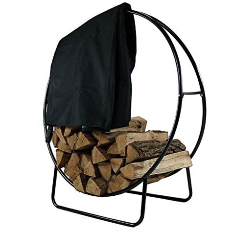 Sunnydaze Outdoor Firewood Log Hoop And Cover Set Inch Powder