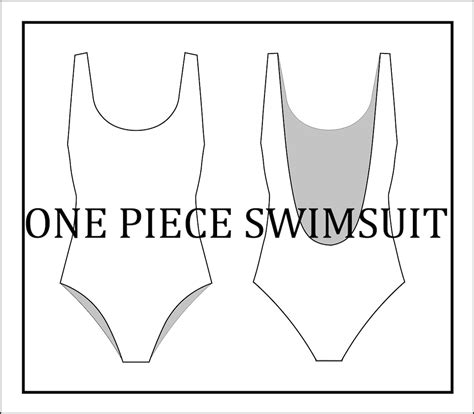 Swimsuits Set Bundle Vector Bikini Fashion Flat Sketch For Adobe Illustrator Technical Drawing