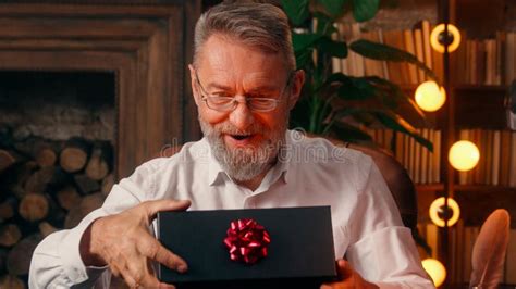 Confident Successful Old Caucasian Man Male Mature Takes Off Glasses